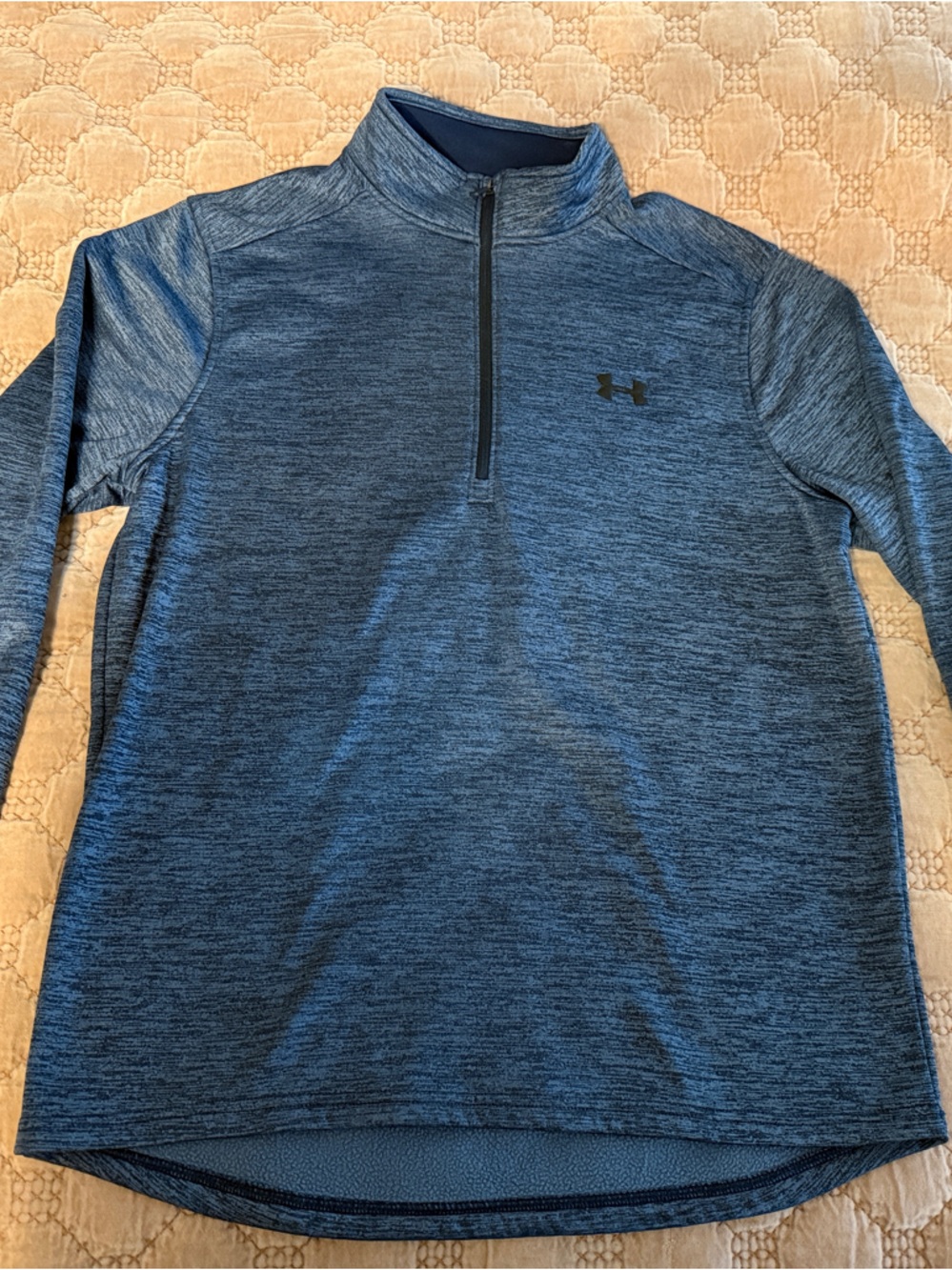 Under Armour Men's Heathered Navy Blue Quarter-Zip Pullover